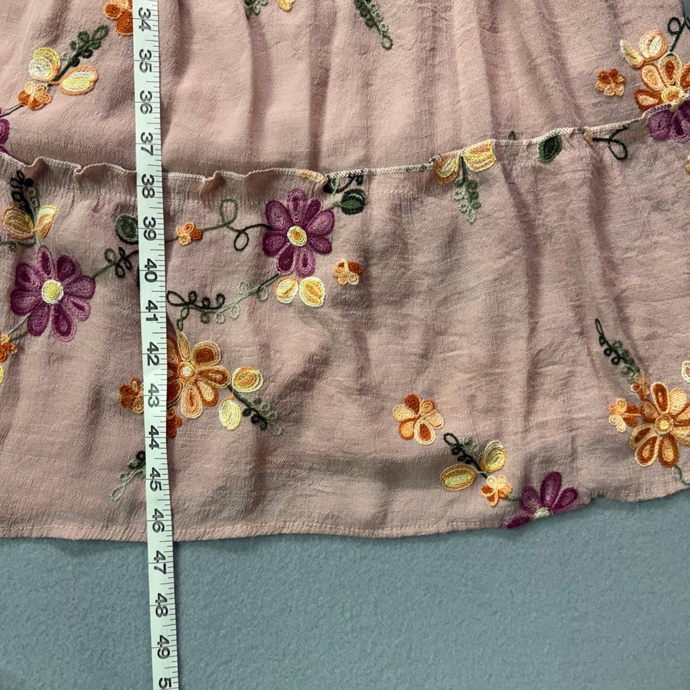 Anthropology Kindred Petite Floral Embroidered Tiered maxi dressBoho VTG Cottage - Picture 5 of 10